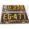 Image 2 : (3) Alberta License Plates: 1955 - One Pair
