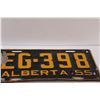 Image 4 : (3) Alberta License Plates: 1955 - One Pair