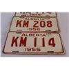 Image 2 : (3) Alberta License Plates: 1956 - One Pair