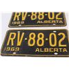 Image 3 : Pair of Alberta License Plates: 1969