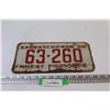 Image 1 : Saskatchewan License Plate - 1958