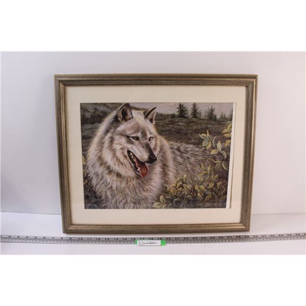 "Wolf" Print in Frame - 22" x 18"