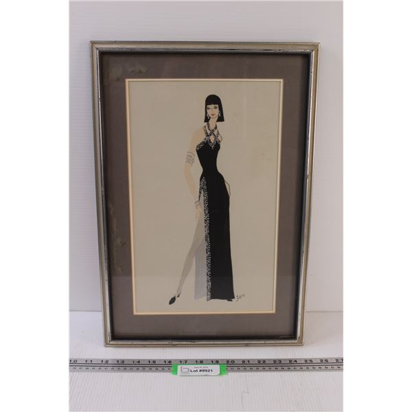 "Fashion Show" Drawing in Frame - 13" x 19"