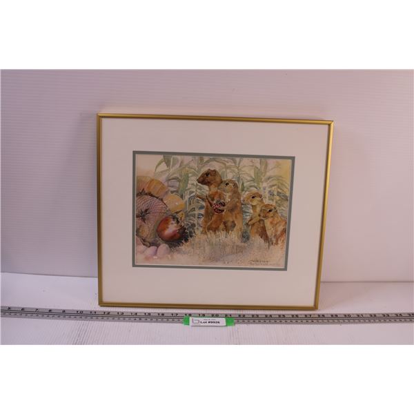 "Gopher's in the Garden" Watercolor Painting by Shirley McKercher - 17" x 14"