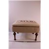 Image 1 : * Upholstered Storage Foot Stool w/Cross-stitching - 20.5" x 14" x 15"