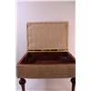 Image 4 : * Upholstered Storage Foot Stool w/Cross-stitching - 20.5" x 14" x 15"