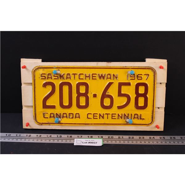 Saskatchewan License Plate - 1968