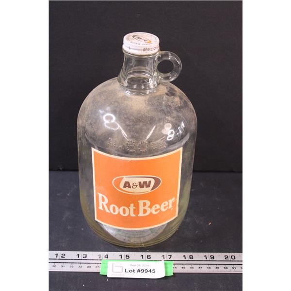 A & W Root Beer Clear Glass Jug