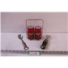 Image 1 : Coca Cola Salt & Pepper Shakers w/ Caddy, (2) Coca Cola Bottle Openers