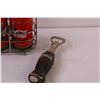 Image 3 : Coca Cola Salt & Pepper Shakers w/ Caddy, (2) Coca Cola Bottle Openers