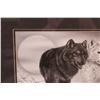 Image 2 : Wolf Charcoal Art Picture in Frame by Sam Lu - 14" x 11.5"