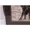 Image 4 : Wolf Charcoal Art Picture in Frame by Sam Lu - 14" x 11.5"