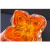 Image 4 : Chalet Art Glass Orange & Clear Vase - (Has Damage on one End, as Pictured) - 8" x 4"