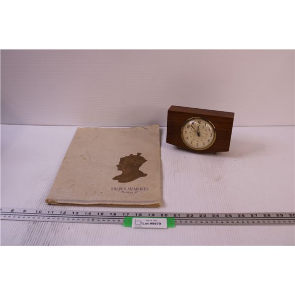 Royal "Golden Memories" 1939 & MCM Westclox Desk Clock - as is