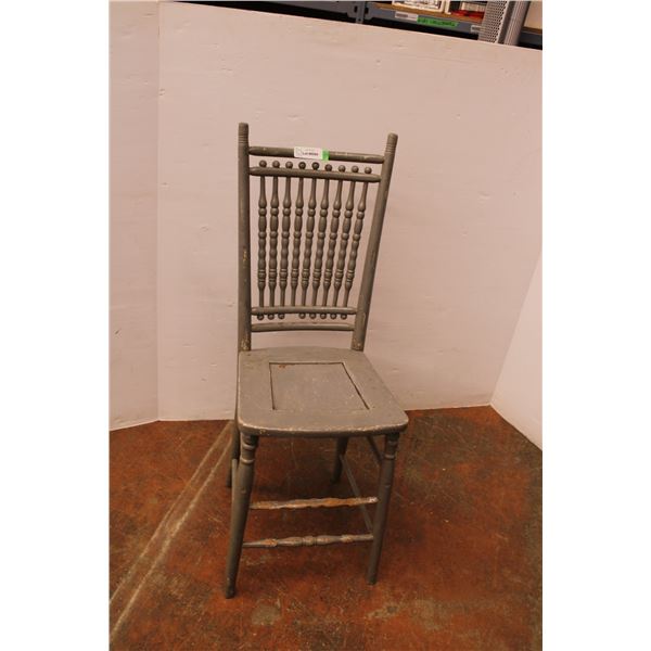 *Antique Wood Chair - Some Wear - Seat: 13" x 14", Height: 41"