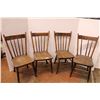 Image 1 : *(4) Antique Wood Chairs - Some Wear - Seat: 14" x 16", Height 36"