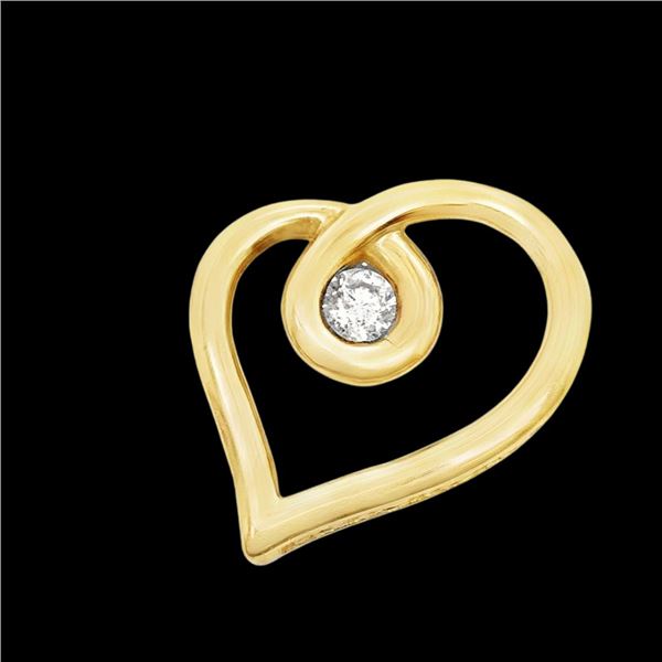 Yellow Gold Diamond Heart Slide Pendant