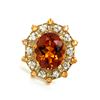 Image 1 : Citrine, Sapphire & Diamond Ring