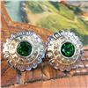 Image 6 : Bezel Set Chrome Diopside Earrings
