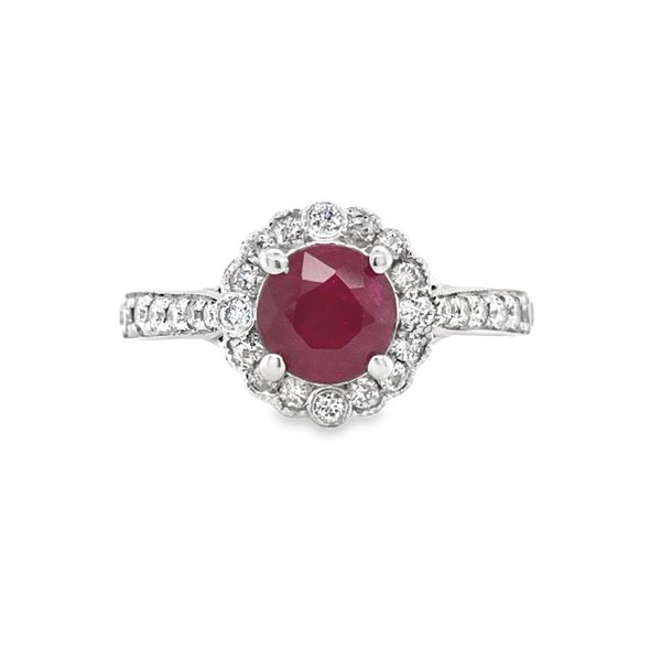 White Gold Ruby & Diamond Ring