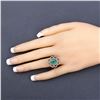 Image 3 : Oval Cut Emerald & Diamond Cocktail Ring