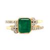 Image 2 : 18k Emerald & Diamond Asymmetric Ring