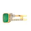 Image 3 : 18k Emerald & Diamond Asymmetric Ring