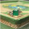 Image 6 : 18k Emerald & Diamond Asymmetric Ring