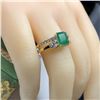 Image 7 : 18k Emerald & Diamond Asymmetric Ring