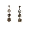 Image 1 : Asscher Cut Fancy Cognac Diamond Dangle Earrings