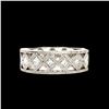 Image 1 : Platinum Princess Cut Diamond Wide Eternity Band