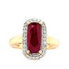 Image 1 : Yellow Gold Ruby & Diamond Halo Ring