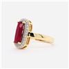 Image 2 : Yellow Gold Ruby & Diamond Halo Ring