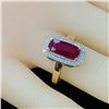 Image 5 : Yellow Gold Ruby & Diamond Halo Ring