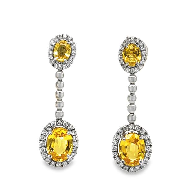 Yellow Sapphire & Diamond Earrings