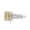 Image 3 : Two-Tone Gold Fancy Yellow Diamond Halo Ring