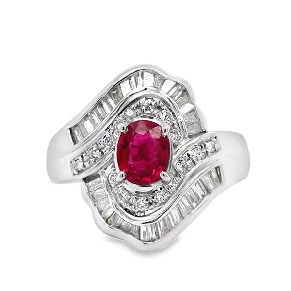 Platinum Ruby & Diamond Ring