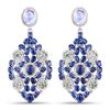 Image 1 : Moonstone, Kyanite, Sapphire & Diamond Earrings