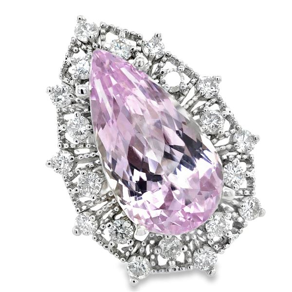 Kunzite & Diamond Ring