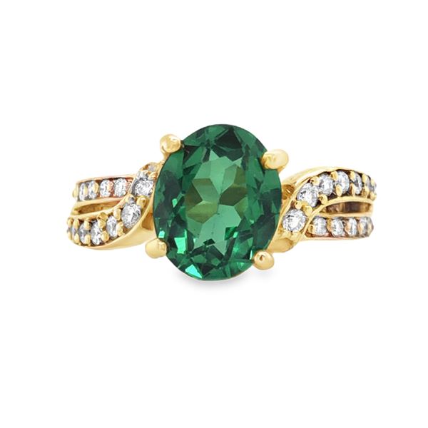 Synthetic Spinel & Diamond Ring