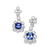 Image 1 : Platinum Tanzanite & Diamond Drop Earrings