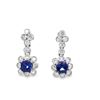 Image 2 : Platinum Tanzanite & Diamond Drop Earrings