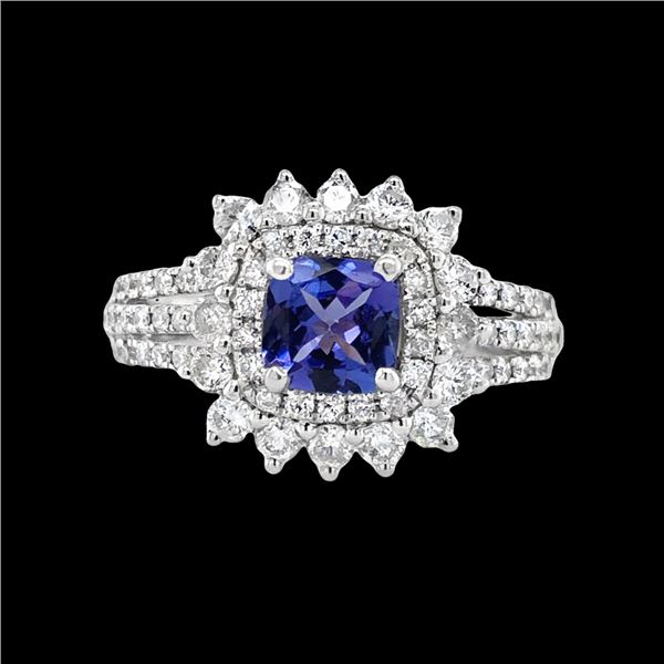 White Gold Tanzanite & Diamond Ring