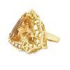Image 2 : Yellow Gold Citrine & Diamond Ring