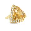 Image 3 : Yellow Gold Citrine & Diamond Ring