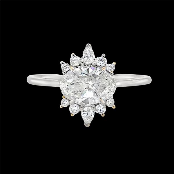White Gold Oval Diamond Engagement Ring