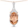 Image 1 : Rose Gold Morganite & Diamond Necklace