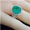 Image 6 : GIA Rare Russian Emerald & Diamond Ring