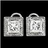 White Gold Princess Cut Large Diamond Earrings