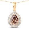 IGI Fancy Brown Pear Shaped Diamond Necklace